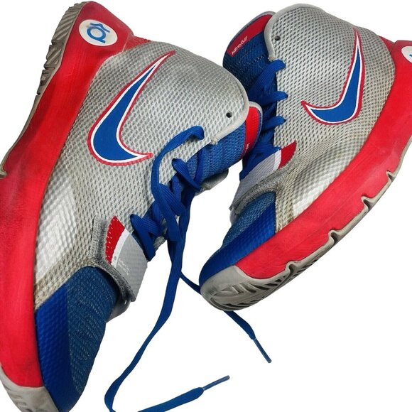 Nike KD Trey 5 III Kevin Durant Shoes Gray Red Blue 749377-046 Men’s Hi-Top - Picture 4 of 13